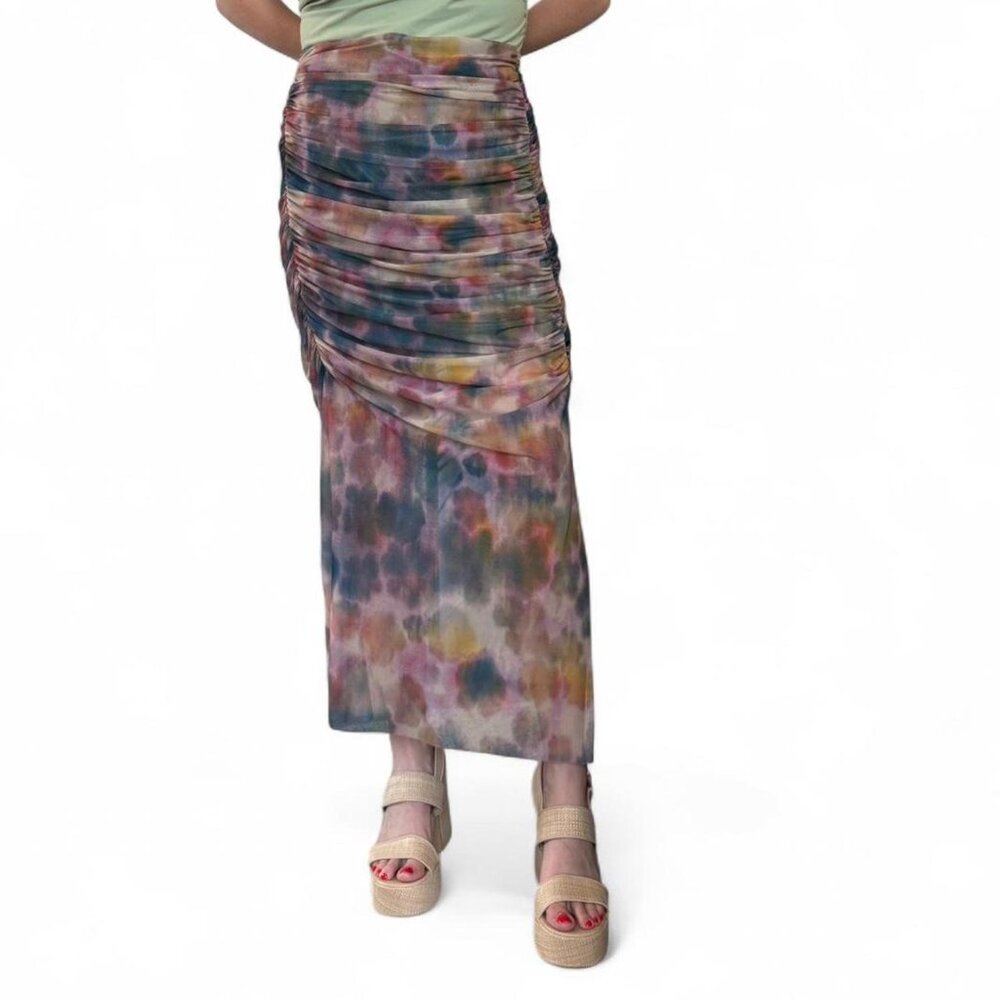 NWT Anthropologie Printed Mesh Midi Skirt - Festival & Summer Vacation Ready